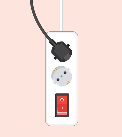 Multiple plug socket flat designのイラスト素材