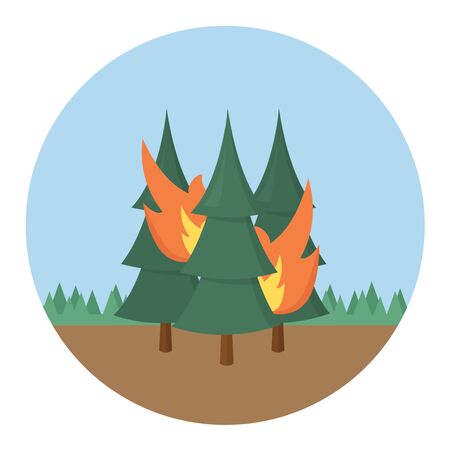 Forest fire icon flat design vector graphicのイラスト素材