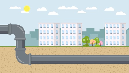 sewerage water system flat designのイラスト素材
