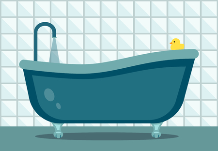 Bathtub flat design.のイラスト素材