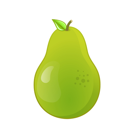 Pear flat design isolated on white backgroundのイラスト素材