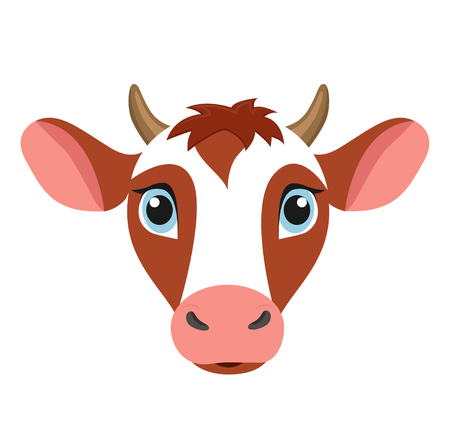 Cow flat design iconのイラスト素材