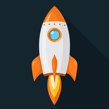 rocket flat design iconのイラスト素材