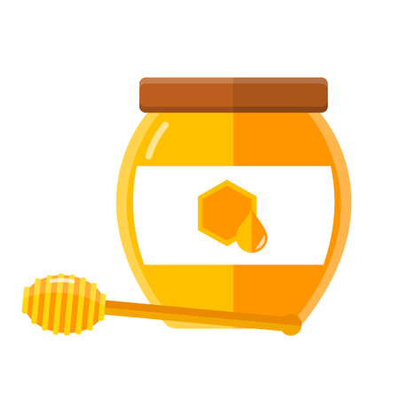 glass of honey flat designのイラスト素材
