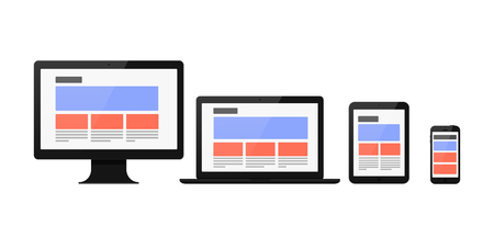 responsive webdesign set isolated on white backgroundのイラスト素材