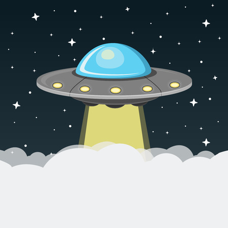 ufo flat design iconのイラスト素材