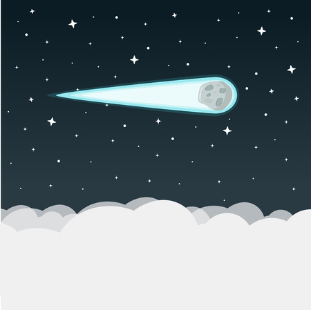 Comet flat design iconのイラスト素材