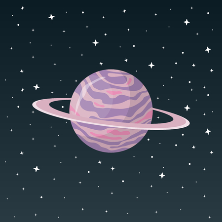 planet flat design iconのイラスト素材