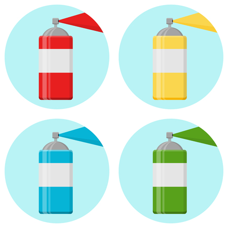 aerosol graffiti paint spray can Flat Design Iconのイラスト素材