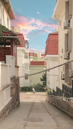 Cute Street in Qingdao Cityの写真素材