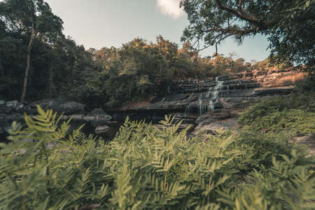 View of the Tadxai Water fall in Laosの写真素材