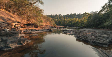 River of Tadxai Water fall in Laosの写真素材