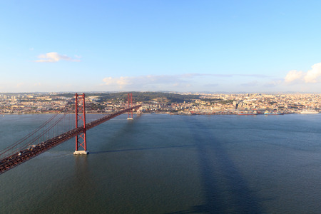 25 de Abril Bridge and Lisbon cityscape