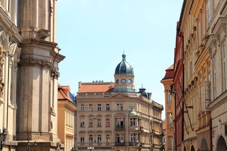Typical building facade in Mala Strana Lesser Town, Pragueの写真素材