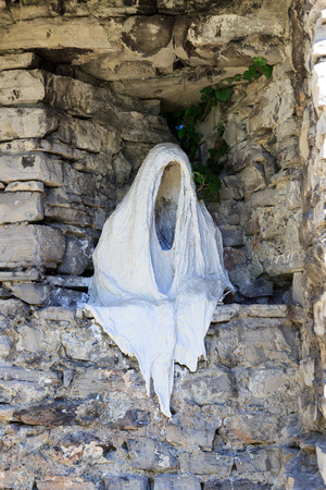 Plaster cast sculpture at Castle Castello di Vezio in Varenna, Lake Como, Lake Como, Italyのeditorial素材