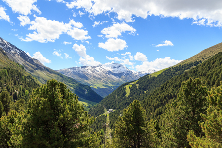 Mountain Monte Sobretta panorama in Ortler Alps, Italyの写真素材