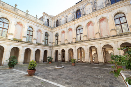 Inner courtyard of Villa Pisani in Riviera del Brenta, Italyのeditorial素材