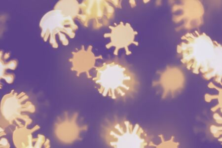 coronavirus concept virus like blurry bokeh lightsの写真素材