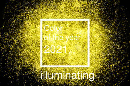 illuminating color 3d particles on a black background modern futuristic backdrop with white frame and text color of the year 2021の写真素材