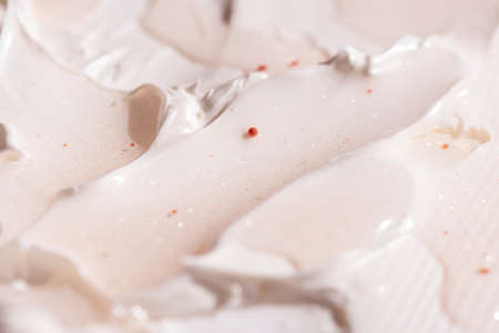 close up texture of different cosmetic cream and serum products with selective focusの写真素材