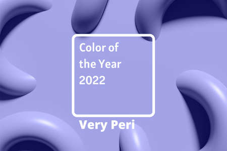 3d render of abstract background with big rings demonstration of color of the year 2022 with textの写真素材