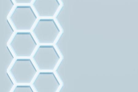 3d render of blue honeycomb geometric pattern for your creative project