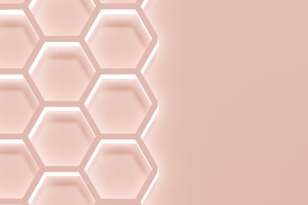 3d render of beige honeycomb geometric pattern for your creative project