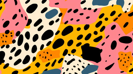 Memphis style leopard print pattern, natural neutral colors, modern pattern, exotic printの素材