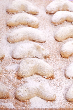 sweet sand tarts christmas cookies with powdered sugarの写真素材