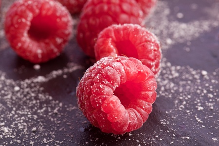 sugared sweet fresh red natural bio rapberry の写真素材