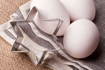 fresh white eggs as baking ingredientの写真素材