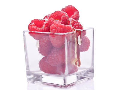 fresh sweet natural red berries in a jar