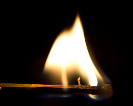 Burning Lucifer Matchの写真素材