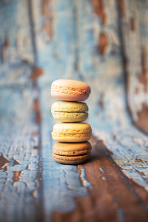 Macarons in different coloursの写真素材