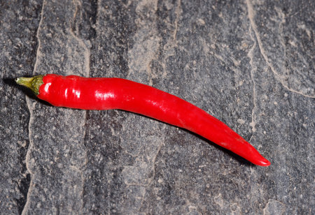 Different chili on a stone plateの写真素材