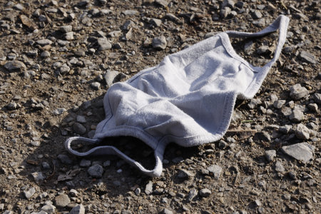 Corona Pandemic: Wearing a facemark in the Natureの写真素材