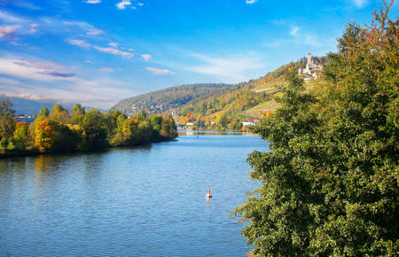Hornberg Castle in the Neckar Valley, Neckarzimmern between Heidelberg and Heilbronn, Baden-WÃ¼rttemberg, Germany, Europeのeditorial素材