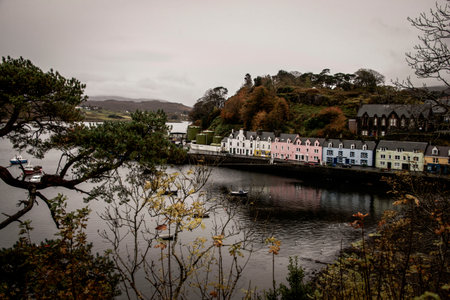 Portree at the Isle of Skye, Scotland, United Kingdomの写真素材