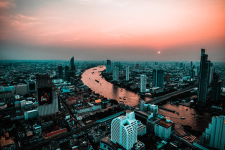 Bangkok at night, Thailand, Asiaの写真素材