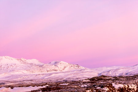 The Thingvellir National Park in Winter, Iceland, Europeの写真素材