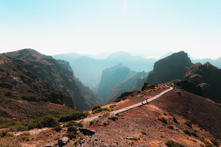 Hiking trail in the mountains of Gran Canaria, Canary Islands, Spainの写真素材