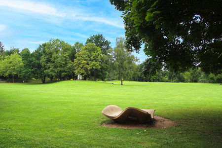 The Wertwiesen Park in Heilbronn, Germany, Europe.の写真素材