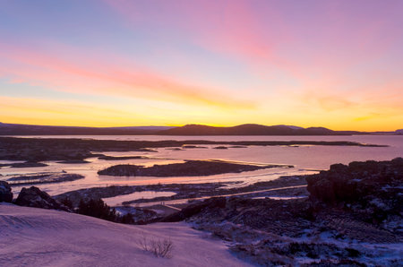 The Thingvellir National Park in Winter, Iceland, Europeの写真素材