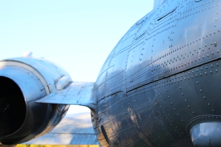 Fuselage  hull  of airplane with left engineの写真素材