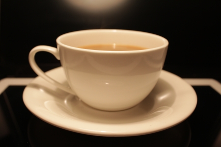 Cup of coffee with milkの写真素材