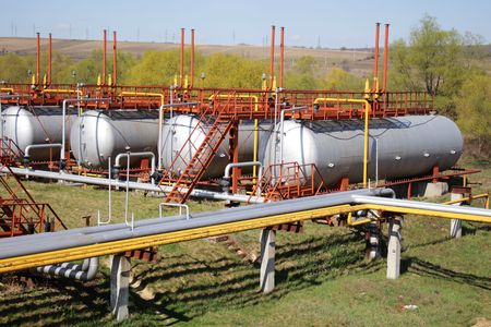 Big gas tanksの写真素材