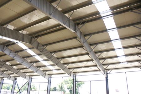 Metallic beams of the roofの写真素材