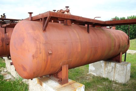 Rusty liquified gas cylinder