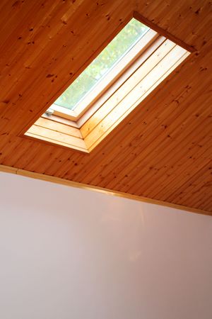 Roof skylight wooden windowの写真素材
