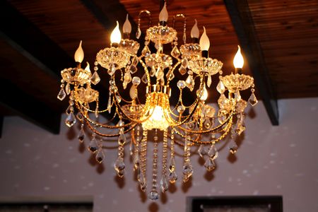 ?rystal chandelier in lightの写真素材